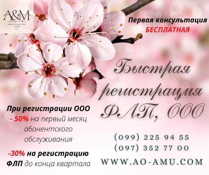 Быстрая и полная регистрация ФЛП, ООО под ключ