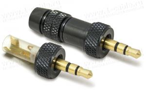 Jack 3.5мм штекер стерео, с фиксирующей гайкой, для радиосистем типа Sennheiser