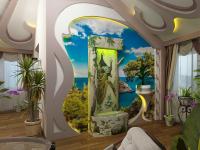 Водопад по стеклу в интерьере от дизайн студии Романа Москаленко