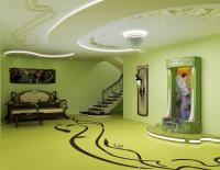 Водопад по стеклу в интерьере от дизайн студии Романа Москаленко