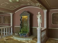 Водопад по стеклу в интерьере от дизайн студии Романа Москаленко